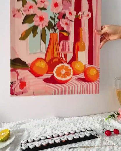 Lemons and White Wine | Paint by Numbers, 12×16"