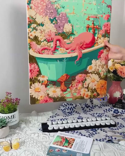 Floral Octopus | Paint by Numbers, 12×16"