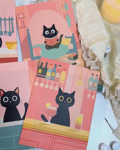 "Cats" Paint-by-Numbers Set, 6 Canvases