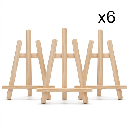 Peintures par numéro Petit chevalet en bois - Pack de 6 en décoration murale – aux couleurs inspirantes – Maison Artsen